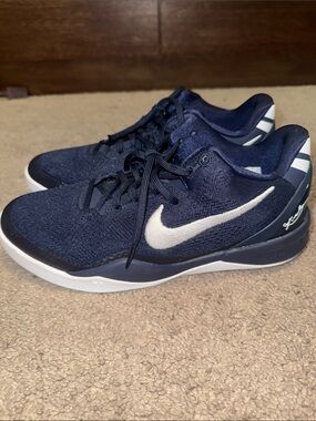 Nike Kobe Navy Athletic Sneakers with White Swoosh
